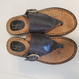 Born Leather  black sandals size 6